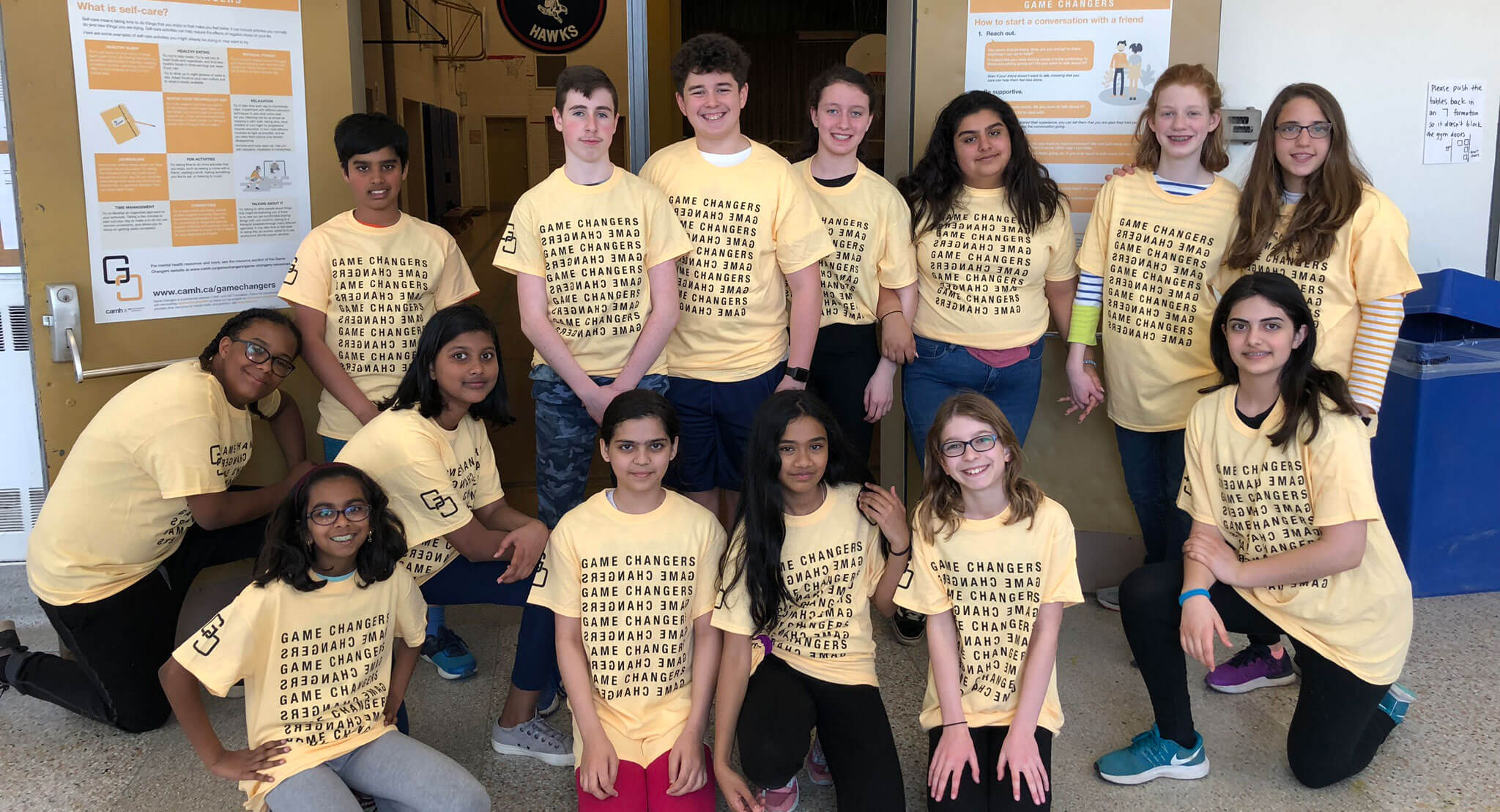 Students wearing Game Changers shirts
