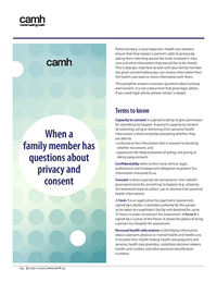 When a family member has questions about privacy and consent