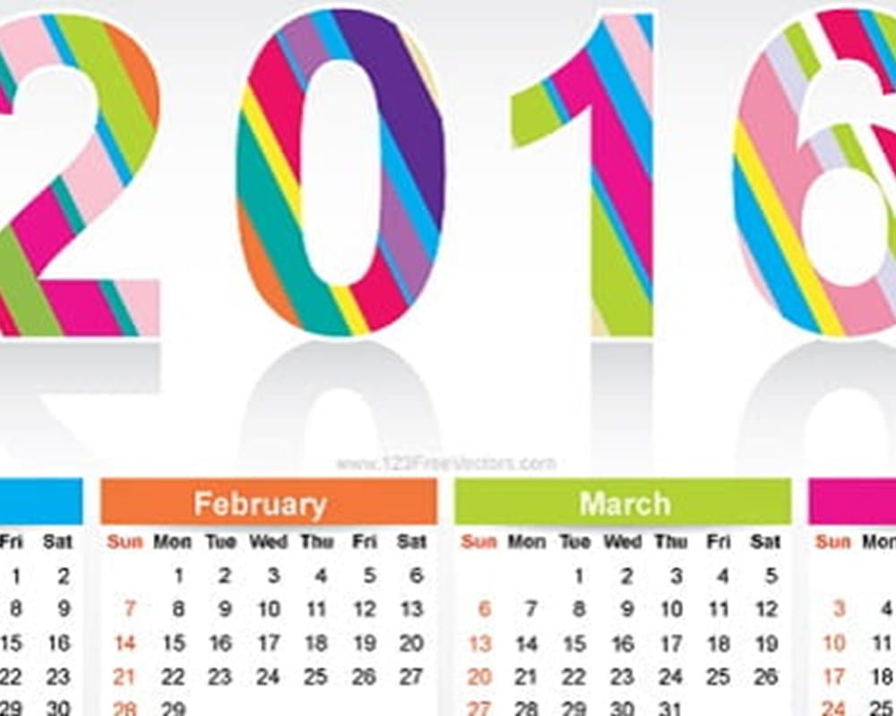 2016 calendar