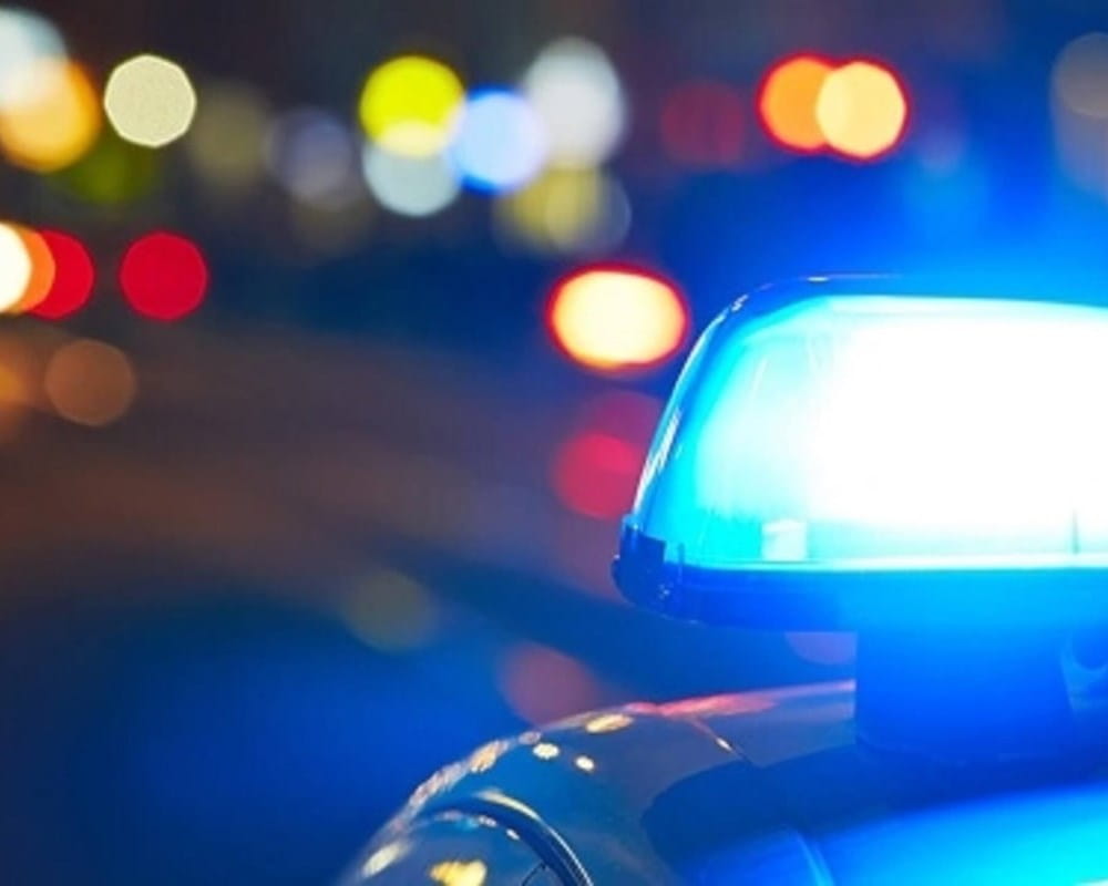 Close-up on lights from a police cruiser