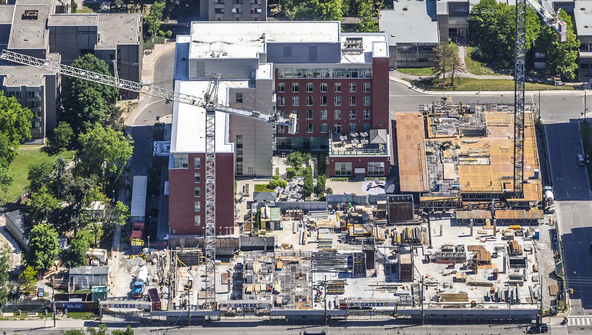 Aerial shot of McCain Complex Care and Recovery Centre during Phase 1C construction
