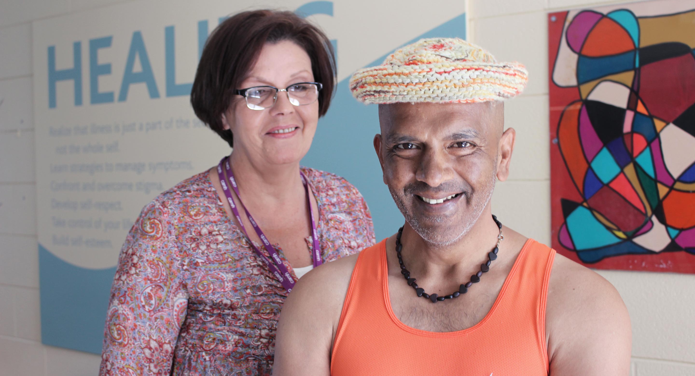 Peer Support Worker Debora McDonagh and CAMH client Rodney Silva