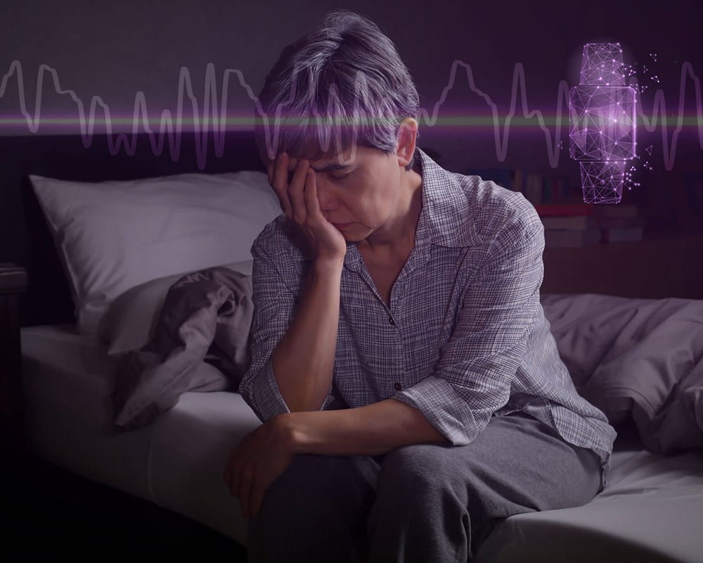 Senior woman with insomnia