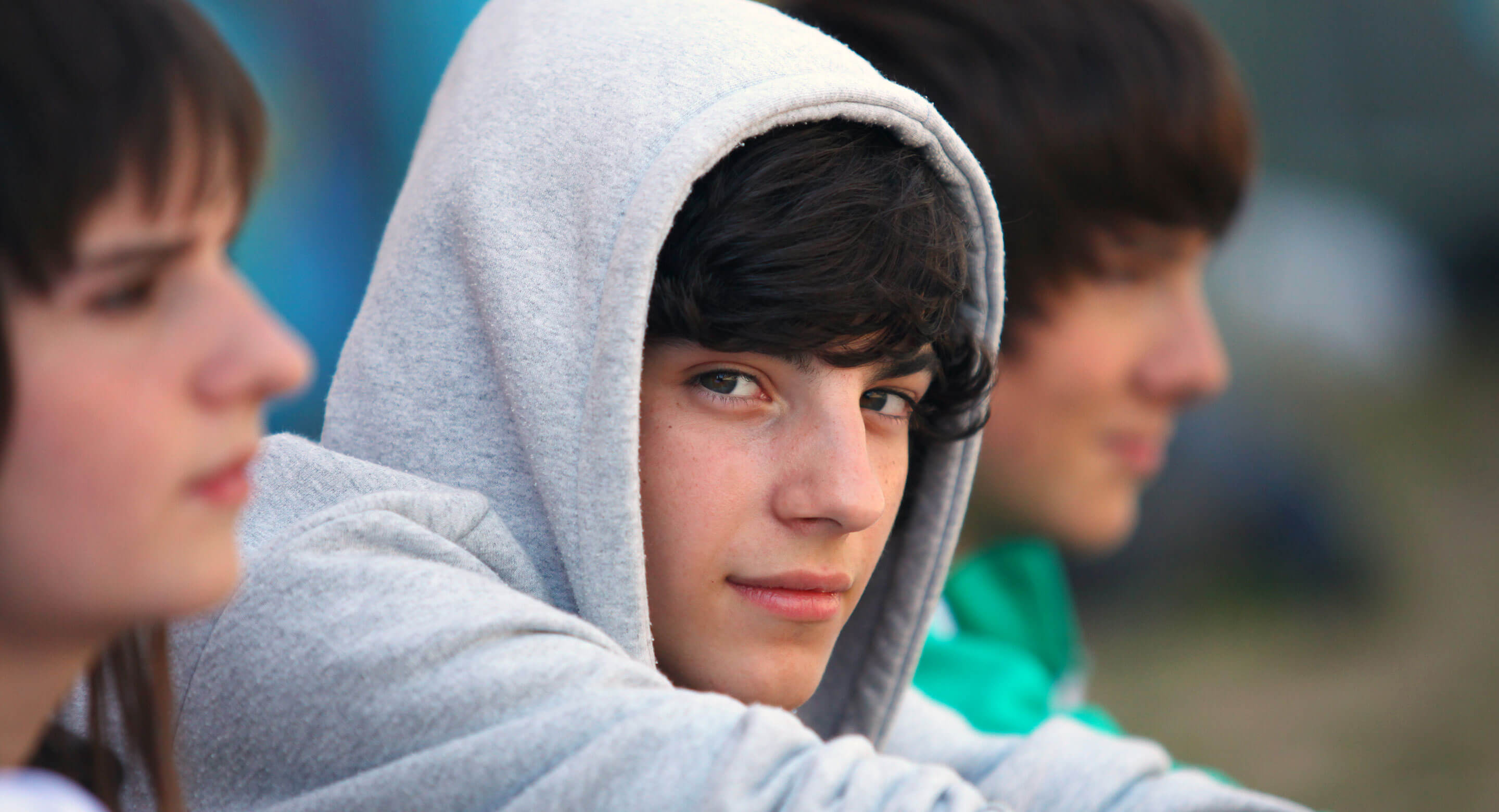 Teenager looking at camera