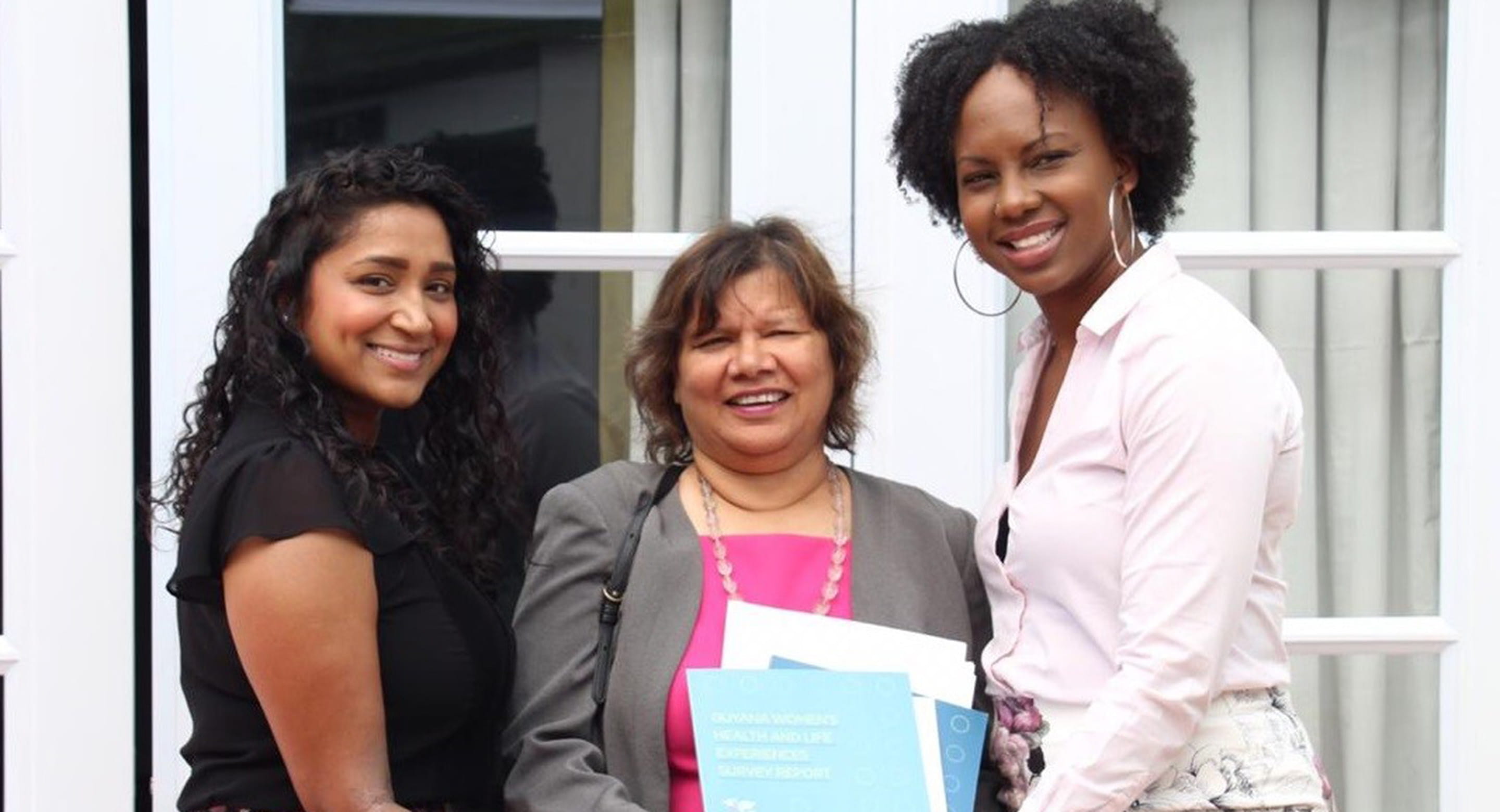 Sireesha Bobbili of CAMH and Ruth Rodney of York University led the qualitative component of a new report examining violence against women in Guyana. L to R: Sireesha Bobbili (CAMH), Honourable Lilian Chatterjee (Canadian High Commissioner to Guyana), Ruth Rodney (York University). Image credit: Carl Croker