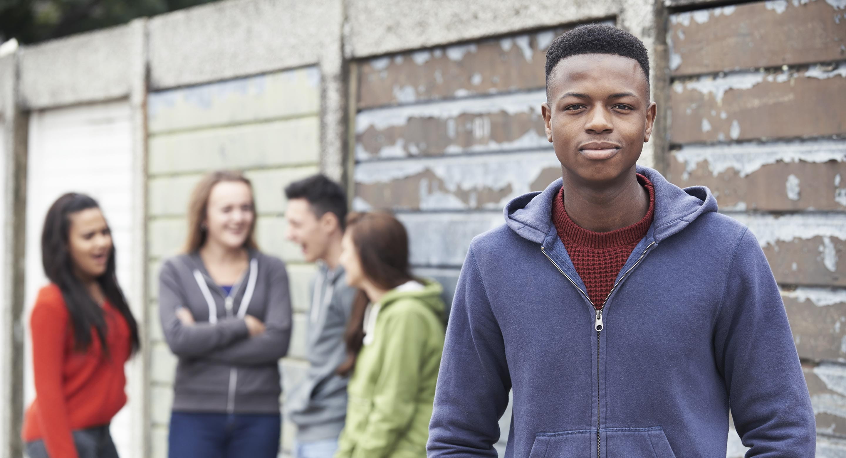 Young people in alley