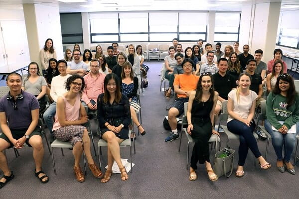 A diverse group of CAMH's newest Psychiatry residents sitting in at an orientation. 