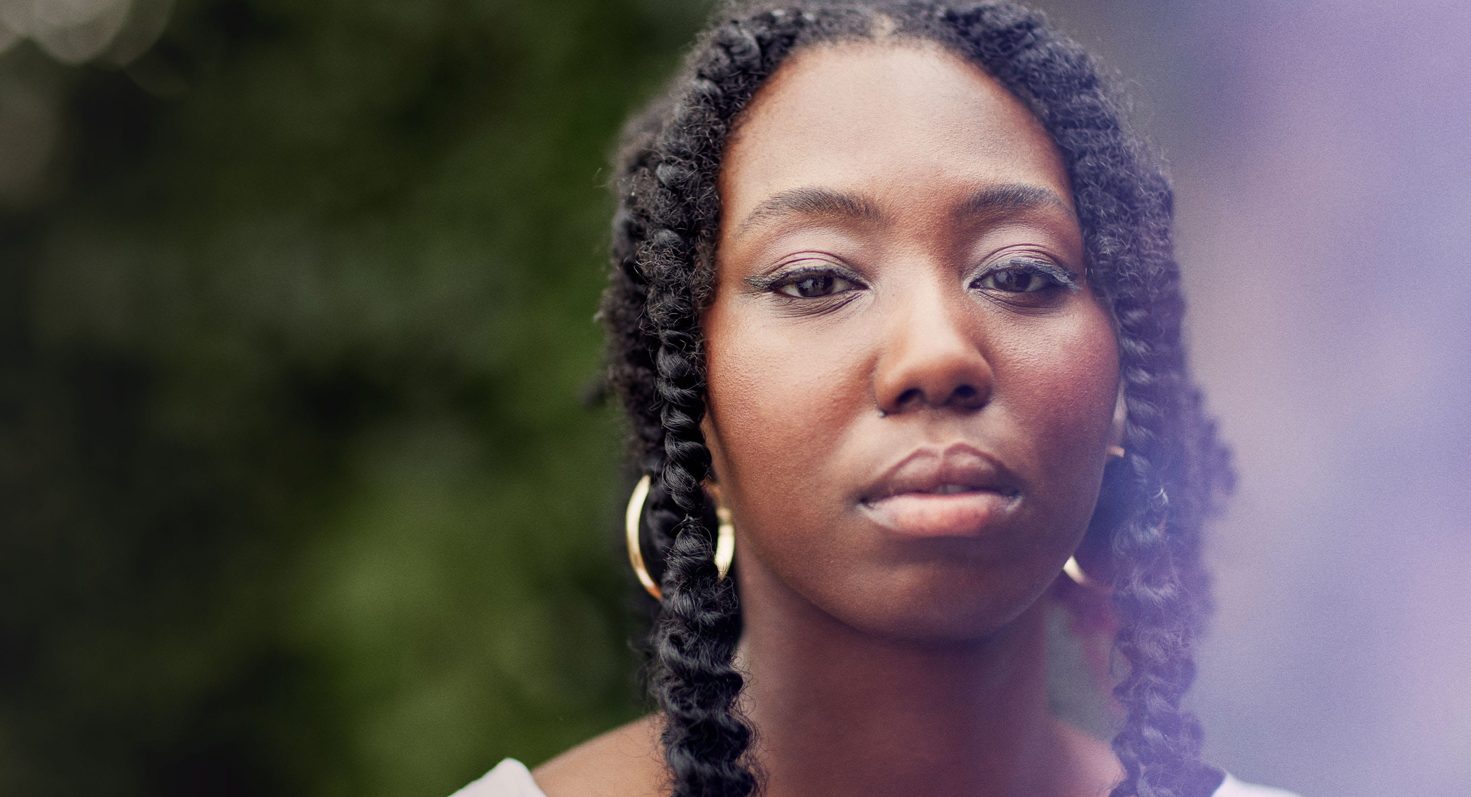 Black woman smiling closeup portrait