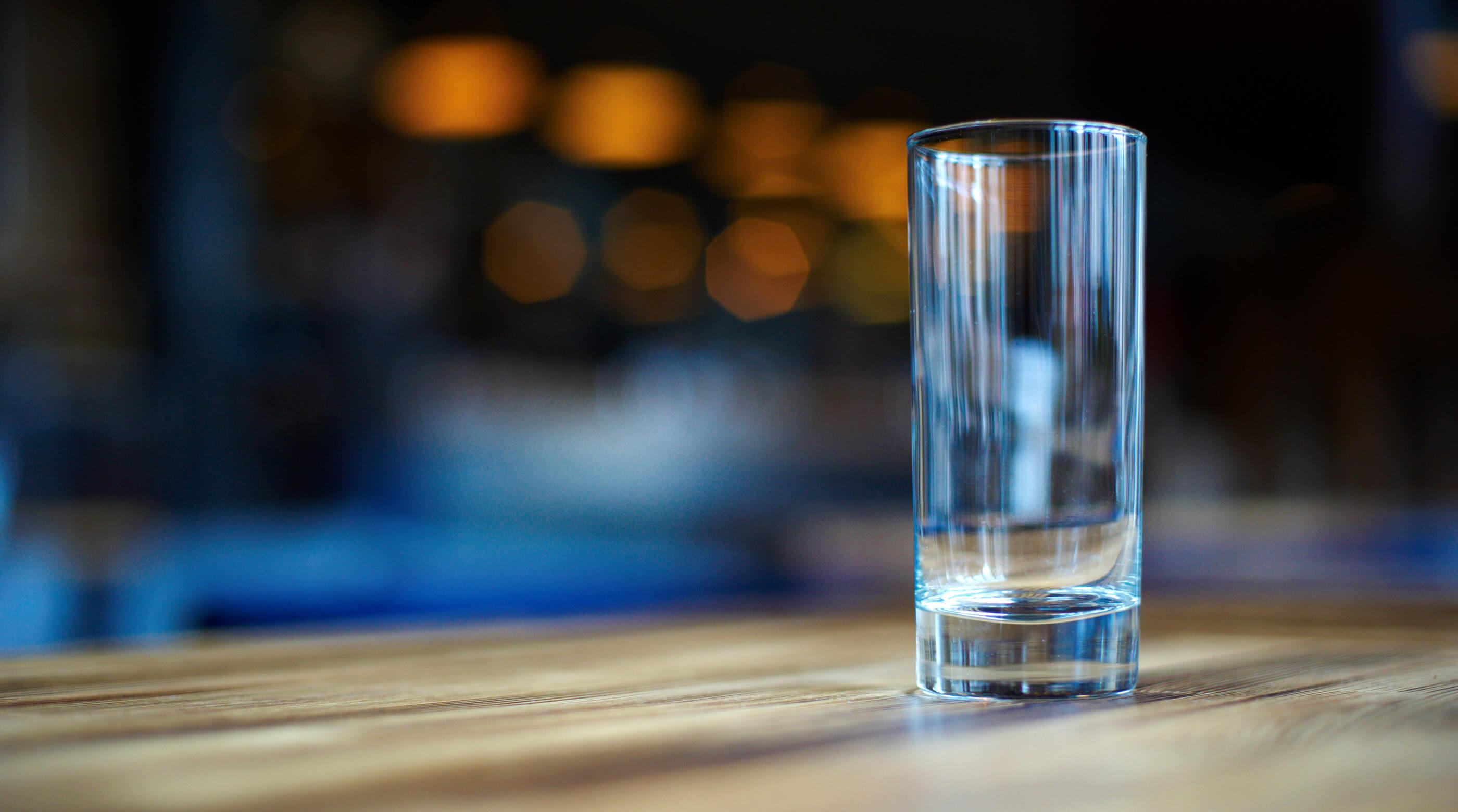 An empty glass on a table