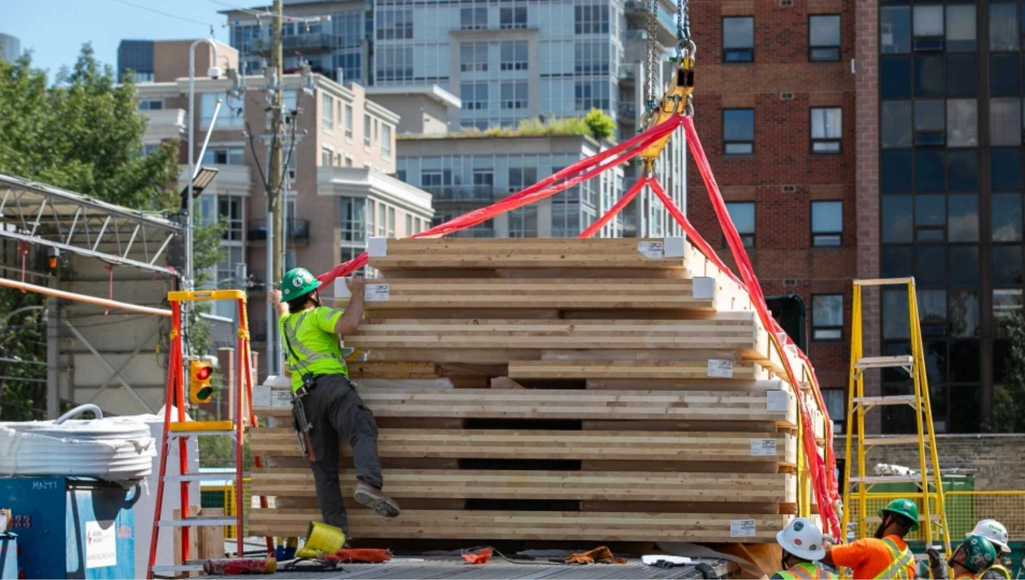 Image of lumber delivery for Phase 1D