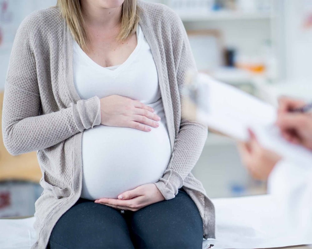 Pregnant woman in a doctor's office